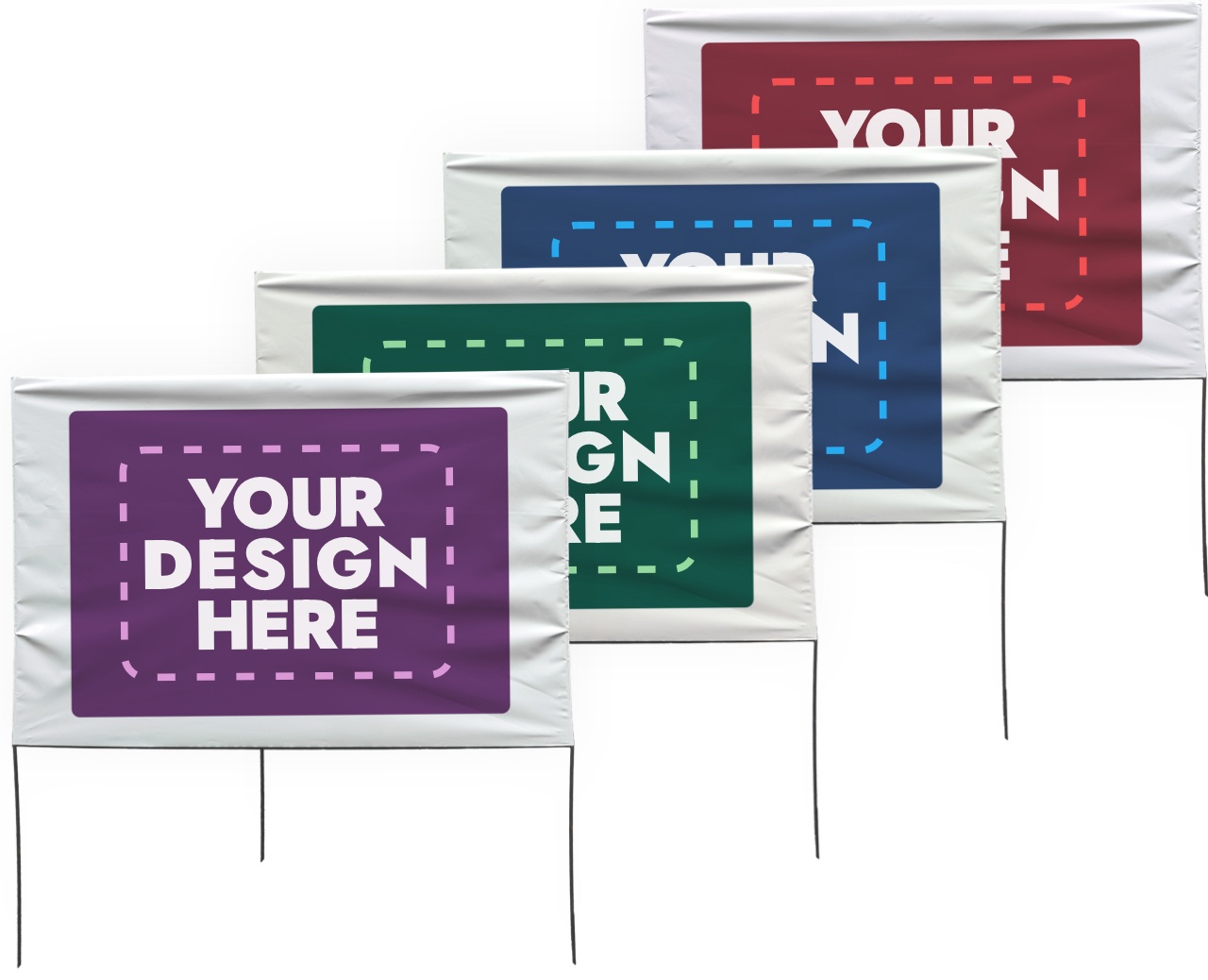 Multi-Colored Poly Bag Yard Signs Multi-Colored Poly Bag Yard Signs