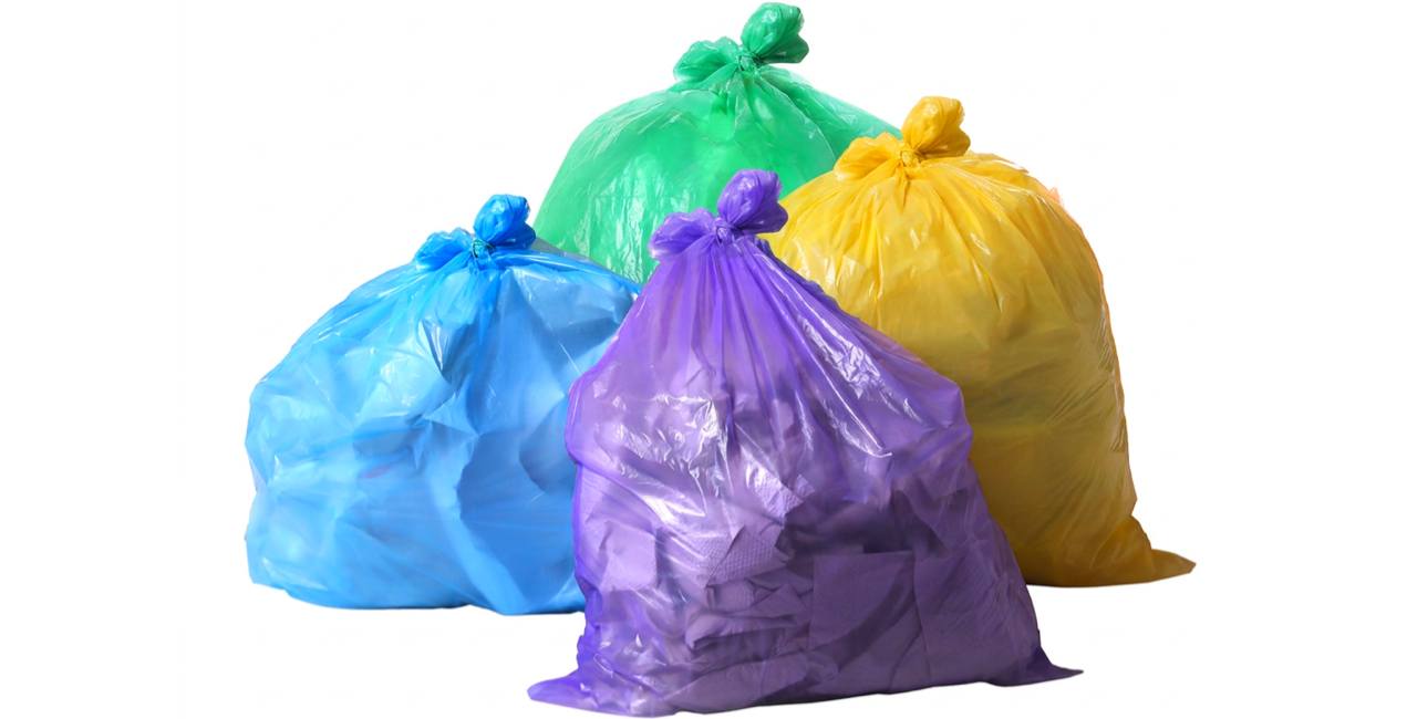 Colorful trash bags